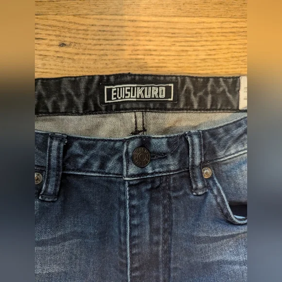 Evisu Kuro Raw Denim Jeans Sz 28 - Picture 8 of 15